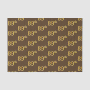 Papel De Seda Marrom, Faux Dourado 89º (oitenta e nove) Evento