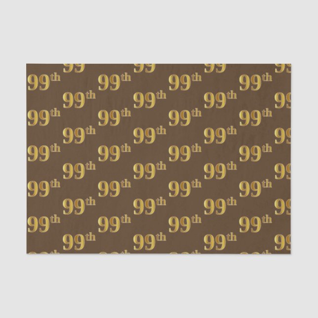 Papel De Seda Marrom, Faux Dourado 99º (99º) Evento (Frente )