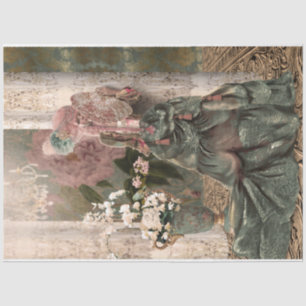 Papel De Seda Marrom Mary Antoinette Ornamentado Retrato Lady