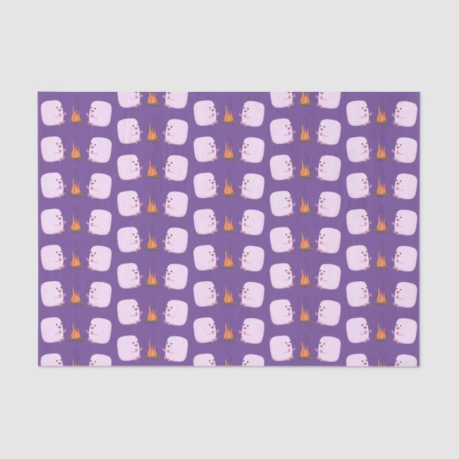 Papel De Seda Marshmallows cor-de-rosa lindos por desenhos anima (Frente )