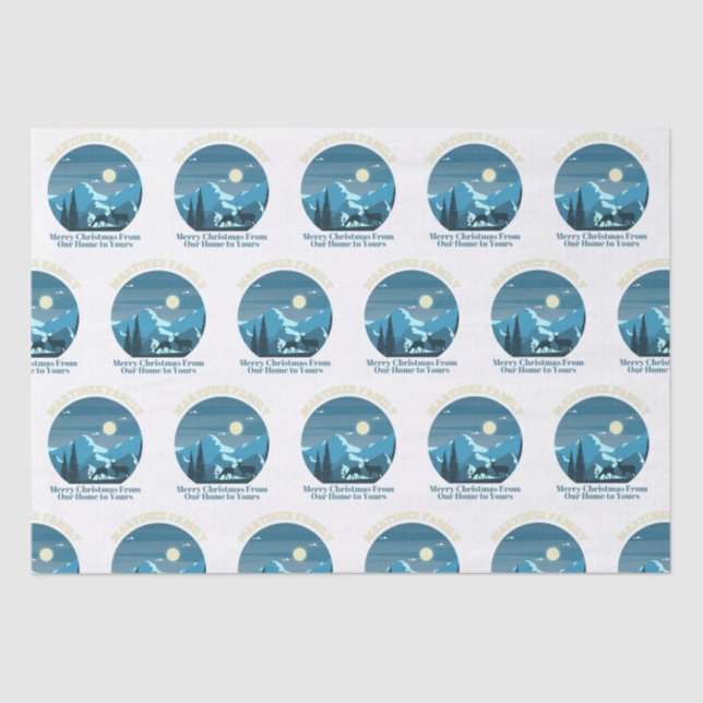 Papel De Seda Martinez Família Feliz Natal de Nossa Casa (Frente )