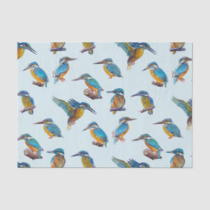 Papel De Seda Martinhos pescatorees pintados em um fundo azul
