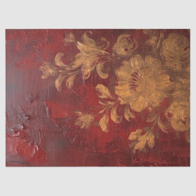 Papel De Seda Maruca-de-ouro-burgueira-vermelha-viva-viva (Frente )