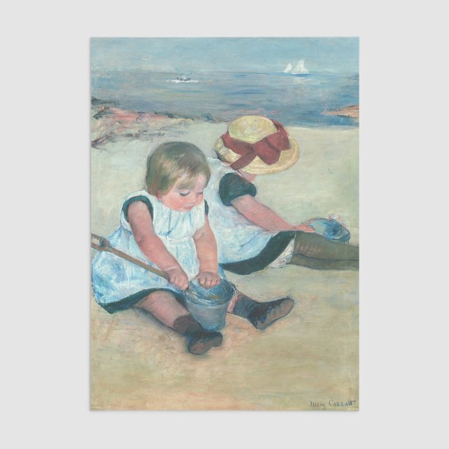 Papel De Seda Mary Cassatt - Crianças Brincando na Praia (Criador carregado)