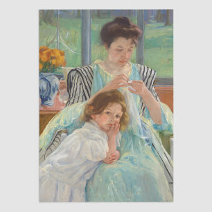 Papel De Seda Mary Cassatt - Jovem Mãe costurando