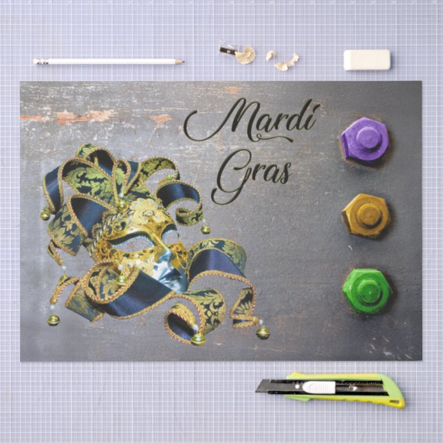 Papel De Seda Máscara de máscara de Carnaval SlipperyJoe's Mardi (Arte )