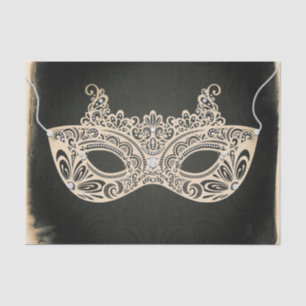 Papel De Seda Máscara de Mascarada Pérola Verde Vintage Elegante