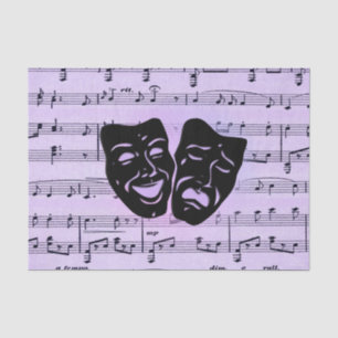 Papel De Seda Máscaras de Música e Teatro Puros