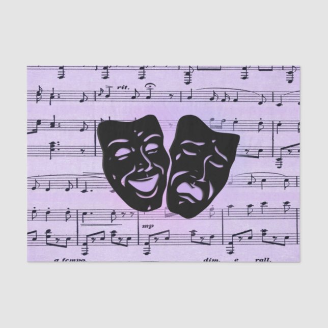 Papel De Seda Máscaras de Música e Teatro Puros (Frente )