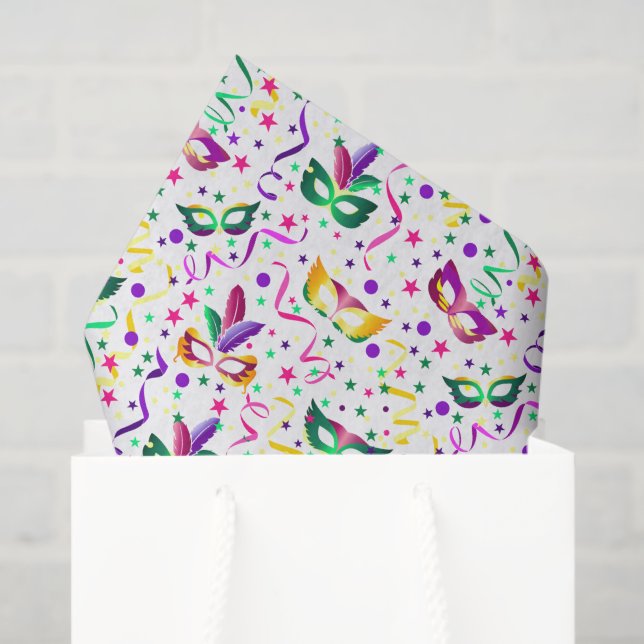 Papel De Seda Masks Mardi Gras Decoupage (Sacola de presentes)