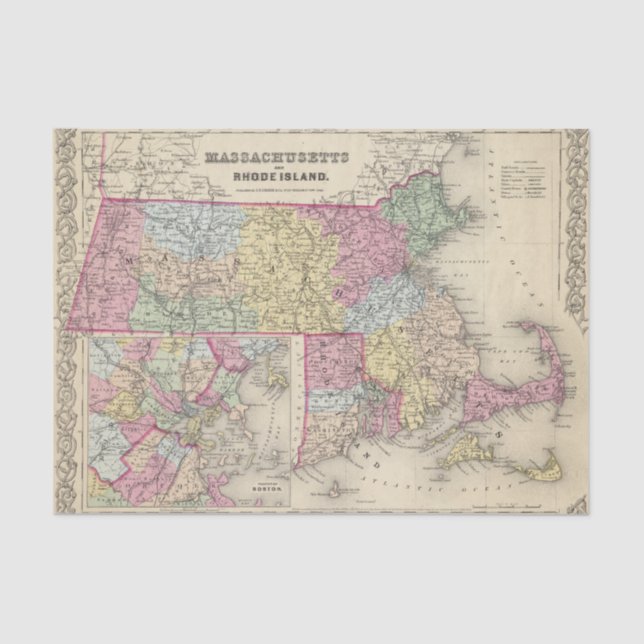 Papel De Seda Massachusetts e Rhode - ilha 2 (Frente )