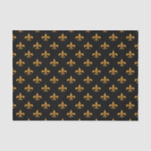 Matte Dourado Fleur-de-lis em preto