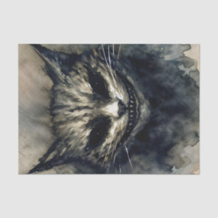 Papel De Seda Mau Cat Smiling Watercolor Trabalho de arte