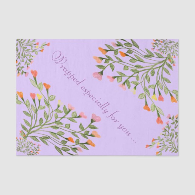 Papel De Seda Mauve Heart Flower (Frente )