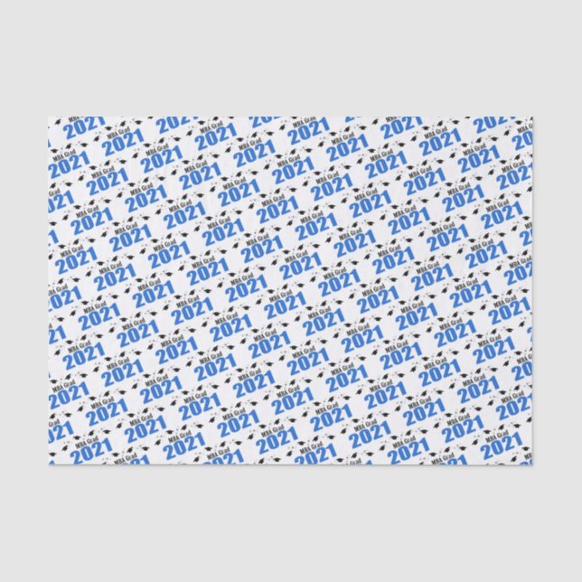 Papel De Seda MBA Formando 2021 Graduation Tissue Paper (azul) (Frente )