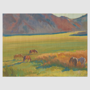 Papel De Seda Meadow e cavalos por Maynard Dixon