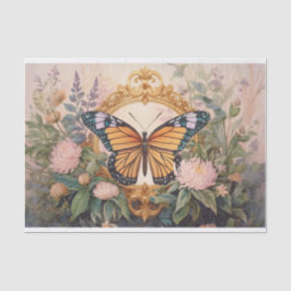 Papel De Seda Medalhão de Flores Selvagens de Monarca ouro, Garg