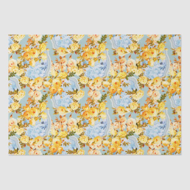 Papel De Seda Medalhões e Rosas (Frente )