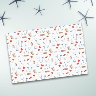 Papel De Seda Médico ou enfermeira com padrão de equipamento m