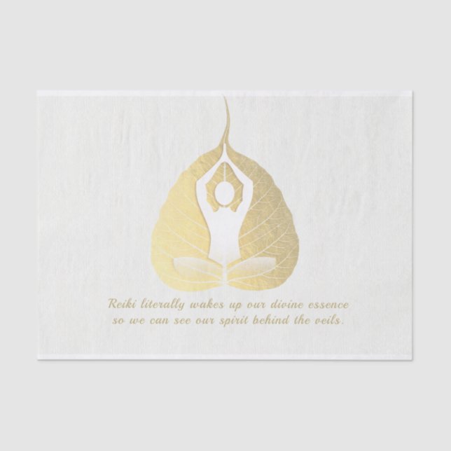 Papel De Seda Meditação de Instrutor Yoga Pose Bodhi Leaf Citaçõ (Frente )