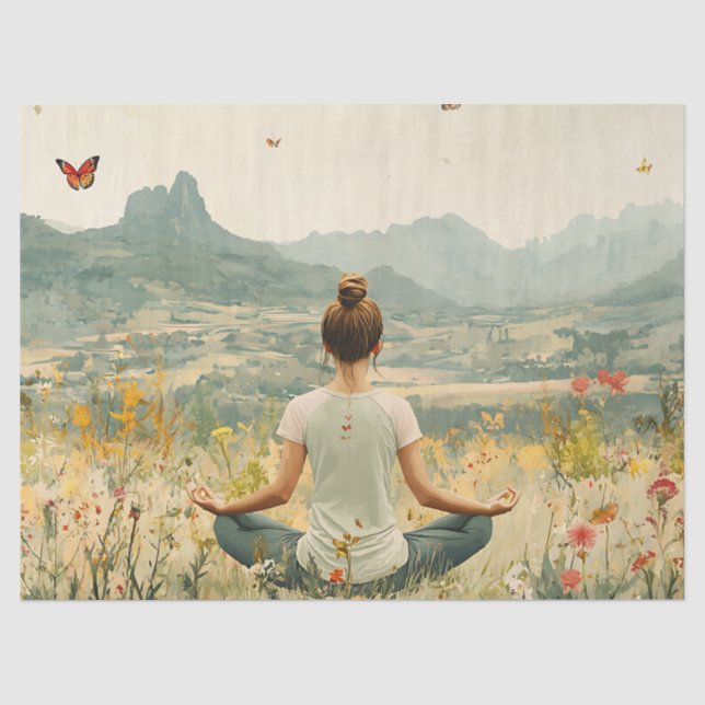 Papel De Seda Meditação Serena ao Nascer do Sol (6) (Frente )