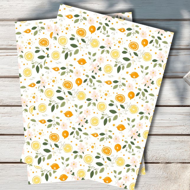 Papel De Seda  Mediterranean Lemon Botanical Tissue Paper (Criador carregado)
