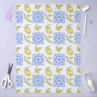 Papel De Seda Mediterrenean Citrus Lemon pattern