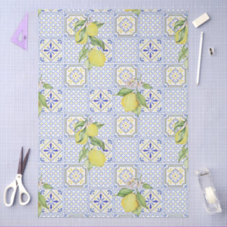 Papel De Seda Mediterrenean Citrus Lemon pattern
