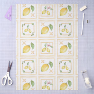 Papel De Seda Mediterrenean Citrus Lemon pattern