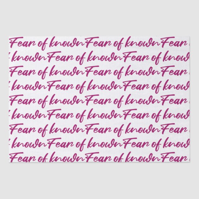 Papel De Seda Medo do conhecimento (Frente )