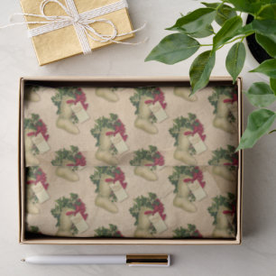 Papel De Seda Meia de Natal Vintage Vitoriana Antiga