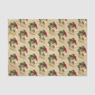 Papel De Seda Meia de Natal Vintage Vitoriana Antiga