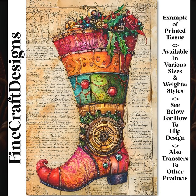 Papel De Seda Meia Festiva com Estilo Steampunk BL4 Decoupage (Criador carregado)
