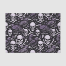 Meia-noite Macabre, caveira Gótico Raven em Roxo
