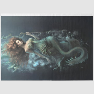 Papel De Seda Meia-Sereia, Cavalo-marinho sob a Decoupage do Mar