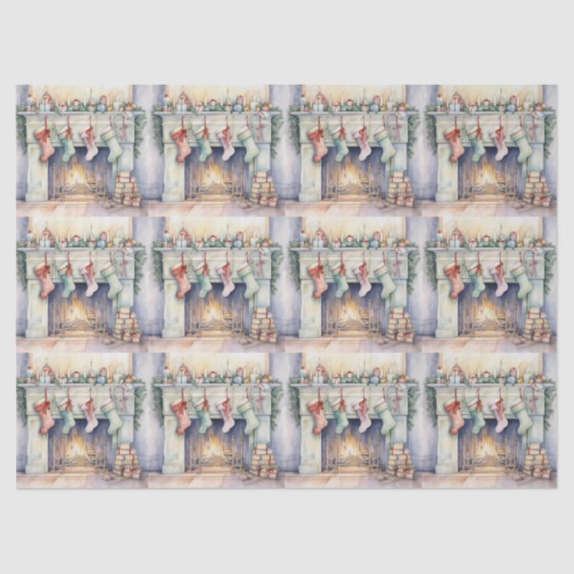 Papel De Seda Meias Penduradas pelo fogo (Frente )