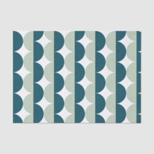 Papel De Seda Meio século Azul-claro-Teal Onda Moderna