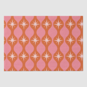 Papel De Seda Meio século estoura no padrão laranja rosa do Ogee