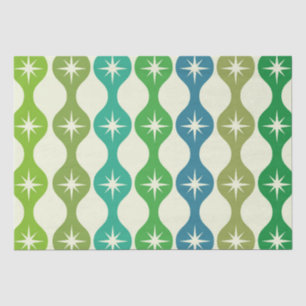 Papel De Seda Meio século estoura no padrão verde azul de geada