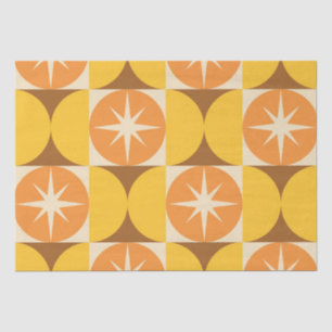 Papel De Seda Meio século estoura nos círculos amarelo alaranjad