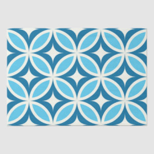 Papel De Seda Meio século geométrico Marinho Azul