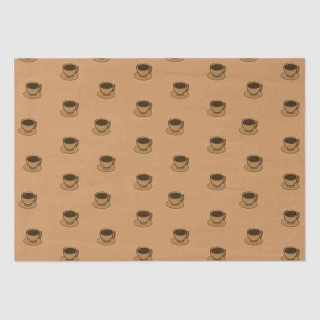 Papel De Seda Meio século Moderno Café Marrom (Frente )