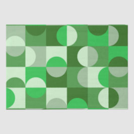 Papel De Seda Meio Século Moderno Meios Círculos Verde Cinza