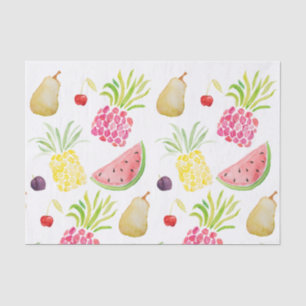 Papel De Seda Melancia do abacaxi da cereja da fruta da aguarela