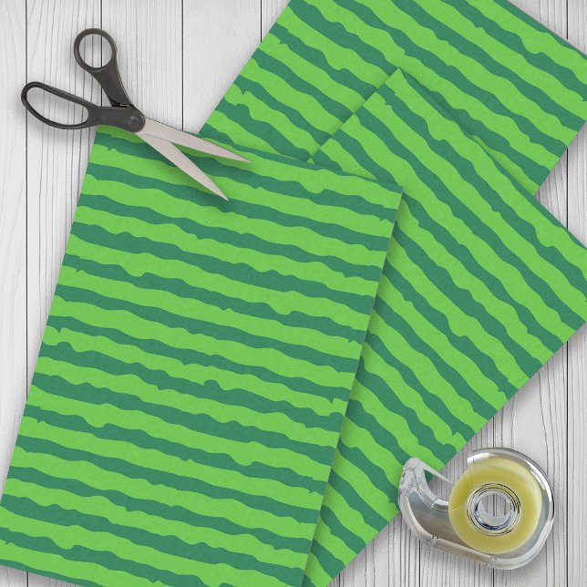 Papel De Seda Melancia Listrada Verde  (Green watermelon gift tissue)