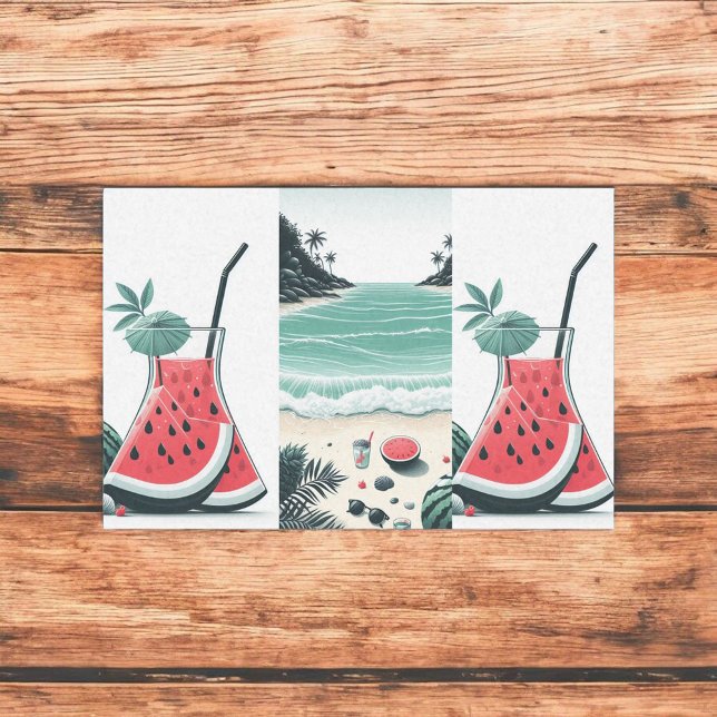 Papel De Seda Melancia Red & Green Fruta Picnic verão (Criador carregado)