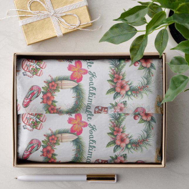 Papel De Seda Mele Kalikimaka na praia (Presente)