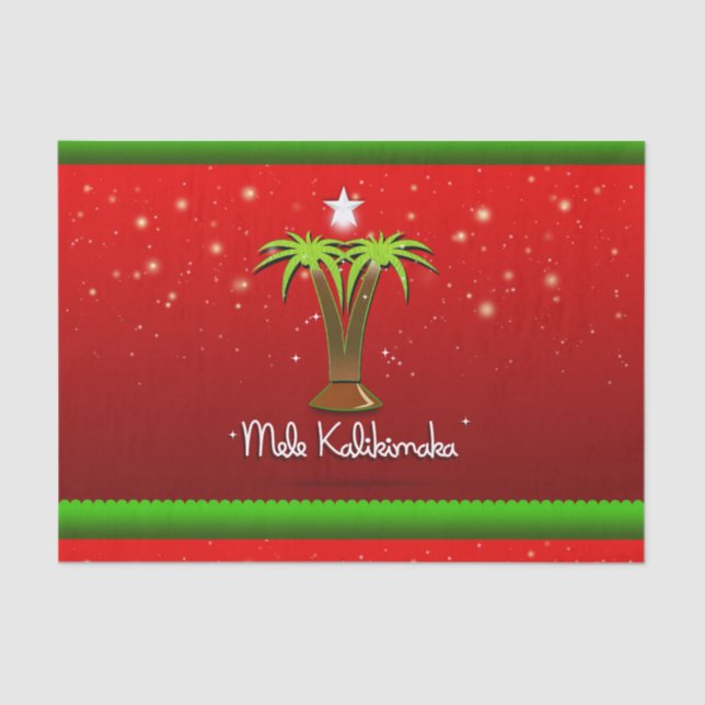 Papel De Seda Mele Kalikimaka Palm Tree para Xmas (Frente )