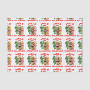 Papel De Seda Mele Kalikimaka Papai Noel Tiki