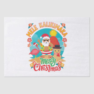 Papel De Seda Mele Kalikimaka para um Natal havaiano brilhante
